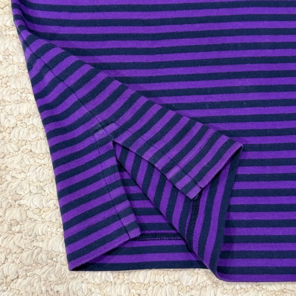 POLO Ralph Lauren Polo Mens Size L Classic Fit Purple Striped 100% Cotton Shirt